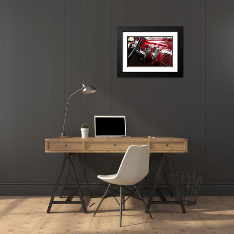 Red Classic Car Interior Black Modern Wood Framed Art Print with Double Matting by Vintage Photo Archive
