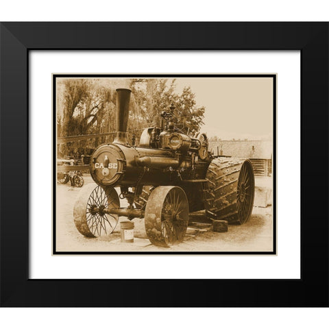 Steam Engine in Sepia Black Modern Wood Framed Art Print with Double Matting by Vintage Photo Archive