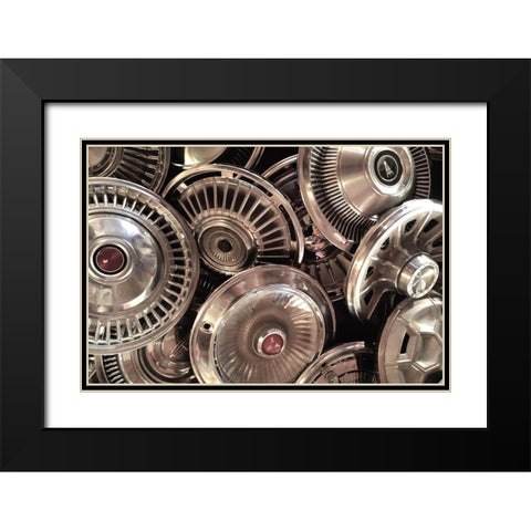The Wheels of Time Black Modern Wood Framed Art Print with Double Matting by Vintage Photo Archive