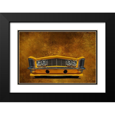Unmellow Yellow Black Modern Wood Framed Art Print with Double Matting by Vintage Photo Archive