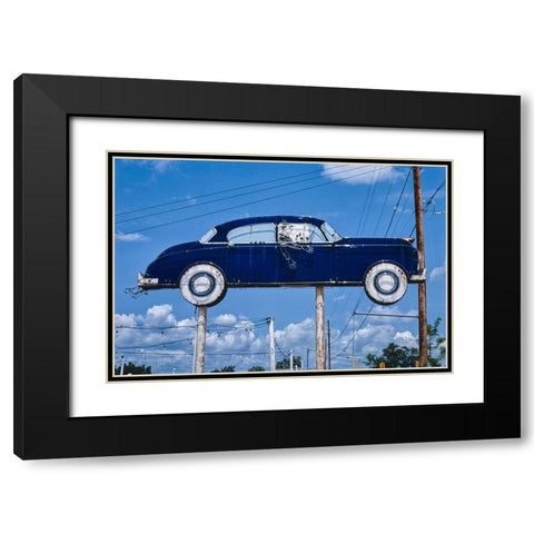 Used Cars Sign Black Modern Wood Framed Art Print with Double Matting by Margolies, John