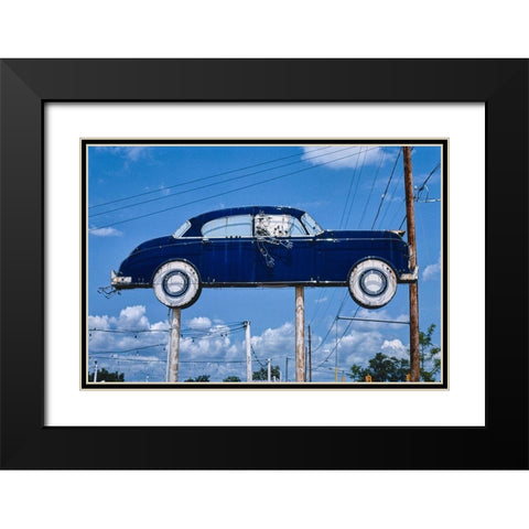 Used Cars Sign Black Modern Wood Framed Art Print with Double Matting by Margolies, John