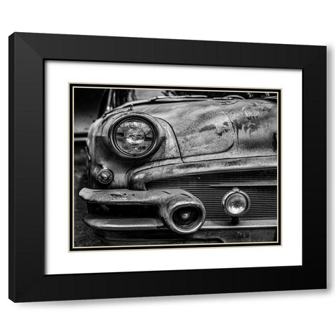 Vintage Car Closeup Black Modern Wood Framed Art Print with Double Matting by Vintage Photo Archive