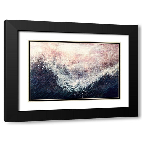 Breaking Wave Black Modern Wood Framed Art Print with Double Matting by Alpenglow Workshop