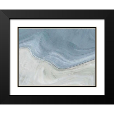 Sand and Sea Black Modern Wood Framed Art Print with Double Matting by Alpenglow Workshop