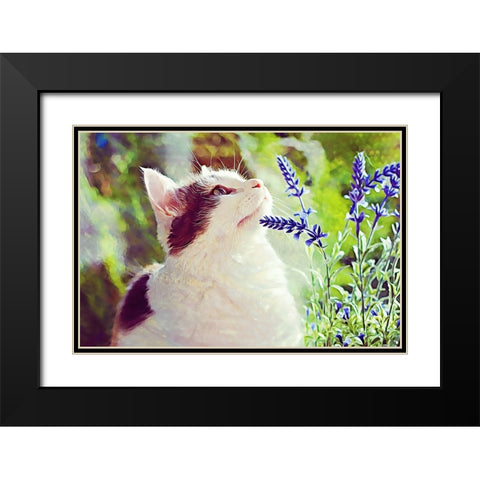 Conferring with the Flowers Black Modern Wood Framed Art Print with Double Matting by Alpenglow Workshop