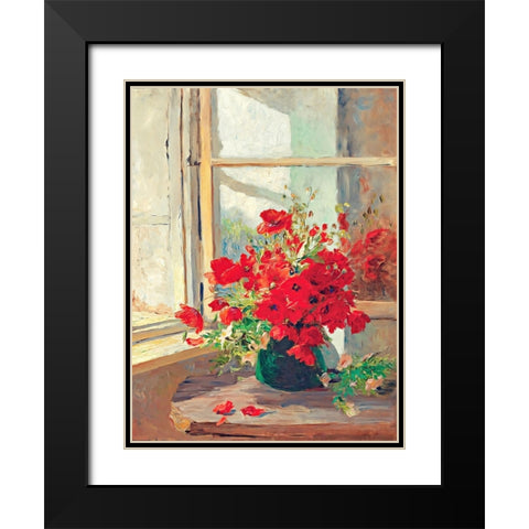 Bouquet of Poppies Black Modern Wood Framed Art Print with Double Matting by Alpenglow Workshop