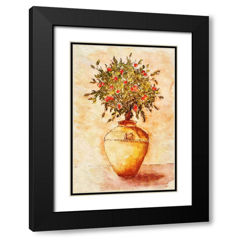 Potted Fruit Tree Black Modern Wood Framed Art Print with Double Matting by Alpenglow Workshop