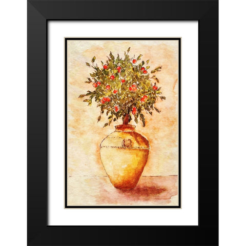 Potted Fruit Tree Black Modern Wood Framed Art Print with Double Matting by Alpenglow Workshop