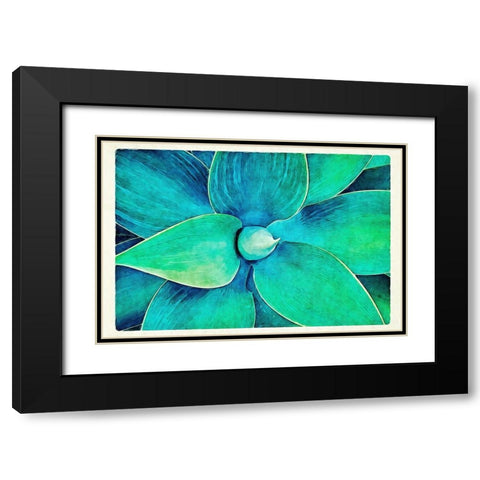 Viridian Starburst Black Modern Wood Framed Art Print with Double Matting by Alpenglow Workshop