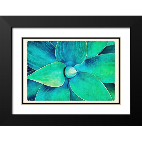Viridian Starburst Black Modern Wood Framed Art Print with Double Matting by Alpenglow Workshop
