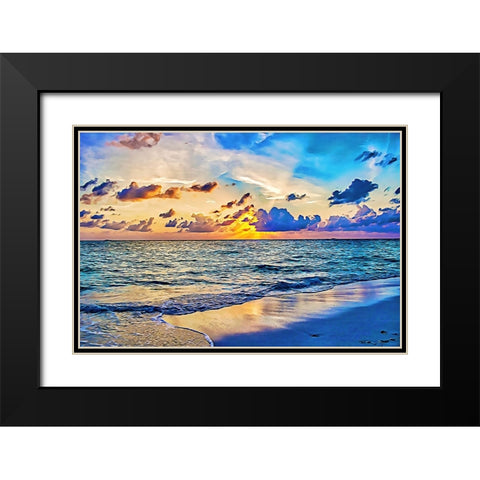Azure Sunset Black Modern Wood Framed Art Print with Double Matting by Alpenglow Workshop