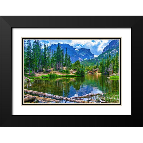 Dream Lake Black Modern Wood Framed Art Print with Double Matting by Alpenglow Workshop