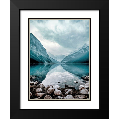 Glacial Lake  Black Modern Wood Framed Art Print with Double Matting by Alpenglow Workshop