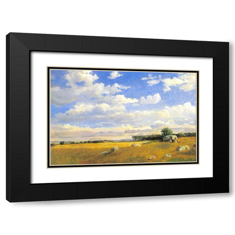 Meadow with Rocky Outcrops Black Modern Wood Framed Art Print with Double Matting by Alpenglow Workshop