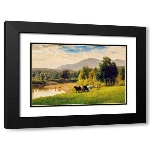 Pasture Lands Black Modern Wood Framed Art Print with Double Matting by Alpenglow Workshop