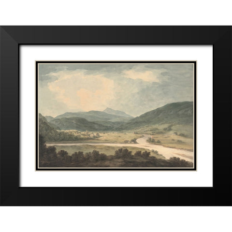 River Lands Black Modern Wood Framed Art Print with Double Matting by Alpenglow Workshop