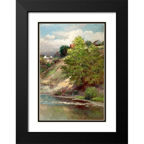Riverbank Black Modern Wood Framed Art Print with Double Matting by Alpenglow Workshop