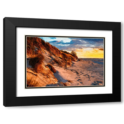 Sunset on the Dunes Black Modern Wood Framed Art Print with Double Matting by Alpenglow Workshop