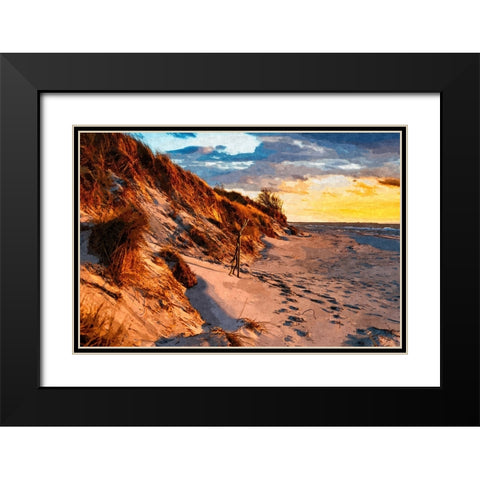 Sunset on the Dunes Black Modern Wood Framed Art Print with Double Matting by Alpenglow Workshop