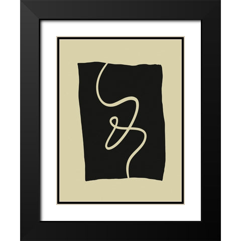 Beige Lines I Black Modern Wood Framed Art Print with Double Matting by Alpenglow Workshop