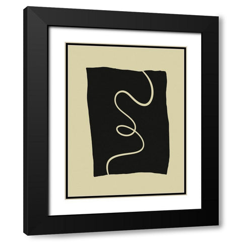 Beige Lines II Black Modern Wood Framed Art Print with Double Matting by Alpenglow Workshop