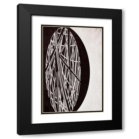 Bicycle Tire Black Modern Wood Framed Art Print with Double Matting by Alpenglow Workshop