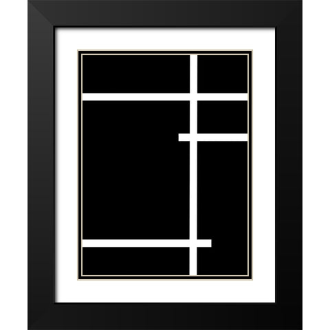 Criss Cross Reverse Black Modern Wood Framed Art Print with Double Matting by Alpenglow Workshop
