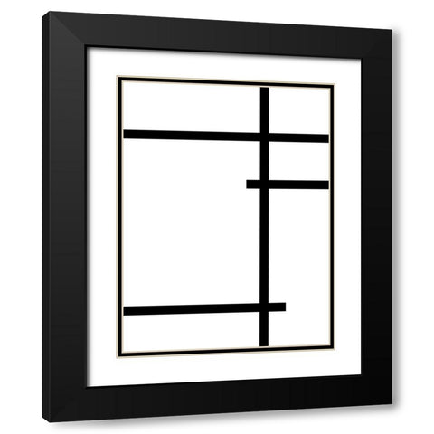 Criss Cross Black Modern Wood Framed Art Print with Double Matting by Alpenglow Workshop