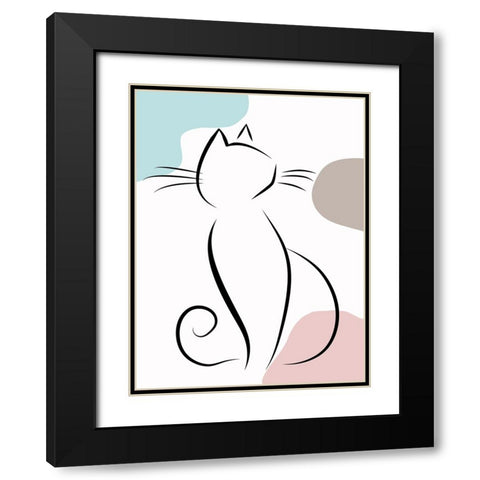 Elegant Cat II Black Modern Wood Framed Art Print with Double Matting by Alpenglow Workshop