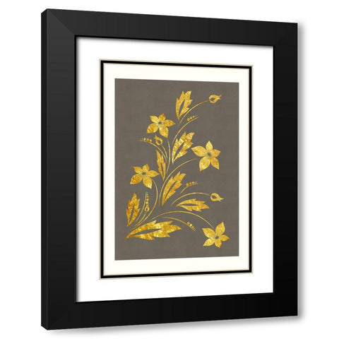Golden Flowers Black Modern Wood Framed Art Print with Double Matting by Alpenglow Workshop