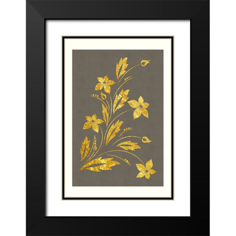 Golden Flowers Black Modern Wood Framed Art Print with Double Matting by Alpenglow Workshop