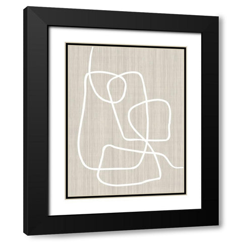 Linen and Lines I Black Modern Wood Framed Art Print with Double Matting by Alpenglow Workshop