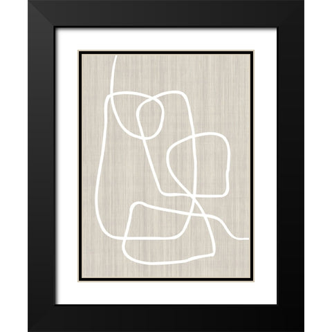 Linen and Lines I Black Modern Wood Framed Art Print with Double Matting by Alpenglow Workshop