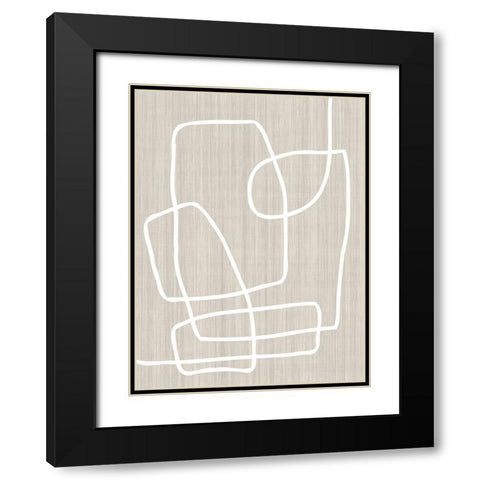 Linen and Lines II Black Modern Wood Framed Art Print with Double Matting by Alpenglow Workshop