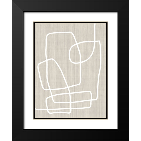 Linen and Lines II Black Modern Wood Framed Art Print with Double Matting by Alpenglow Workshop