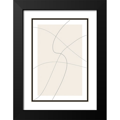 Lines at Play I Black Modern Wood Framed Art Print with Double Matting by Alpenglow Workshop