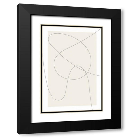 Lines at Play III Black Modern Wood Framed Art Print with Double Matting by Alpenglow Workshop