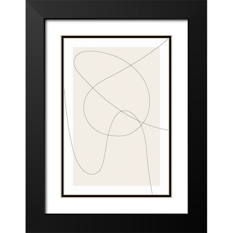 Lines at Play III Black Modern Wood Framed Art Print with Double Matting by Alpenglow Workshop