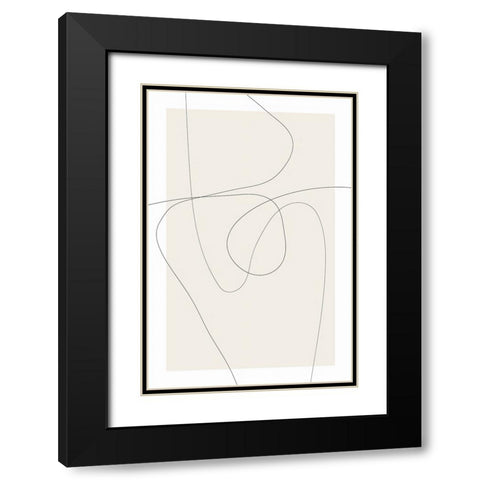 Lines at Play IV Black Modern Wood Framed Art Print with Double Matting by Alpenglow Workshop