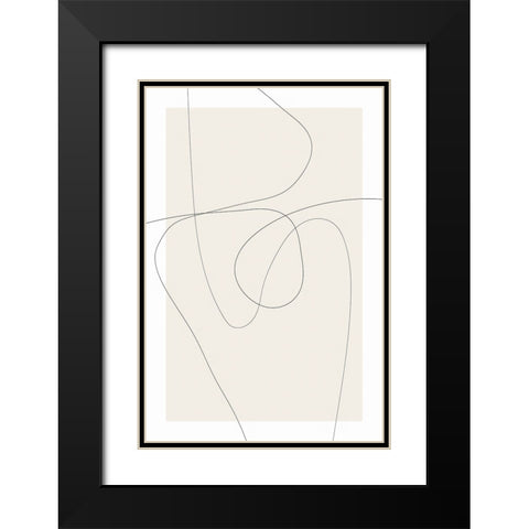 Lines at Play IV Black Modern Wood Framed Art Print with Double Matting by Alpenglow Workshop