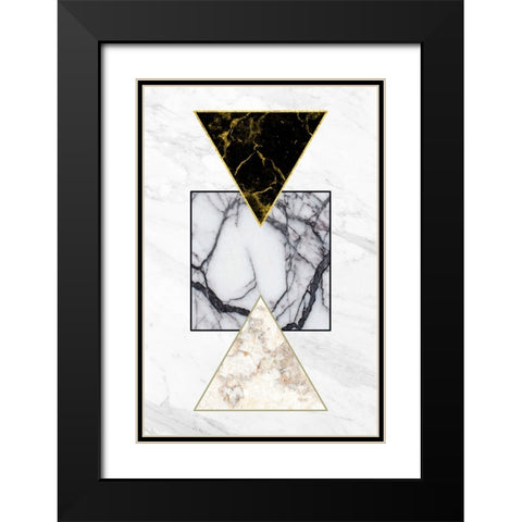 Marble Shapes Black Modern Wood Framed Art Print with Double Matting by Alpenglow Workshop