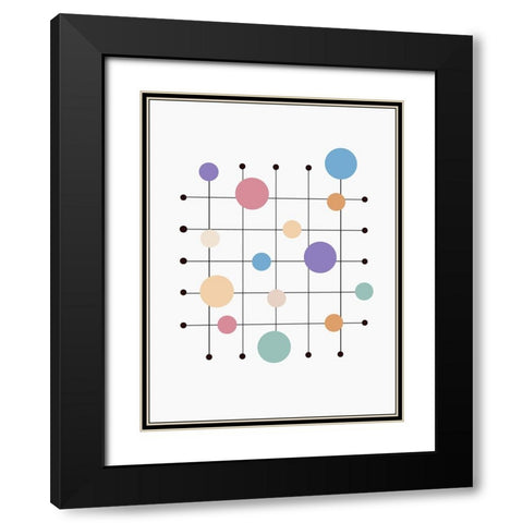 Off the Grid Circles Black Modern Wood Framed Art Print with Double Matting by Alpenglow Workshop