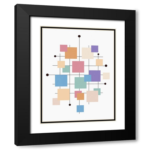 Off the Grid Squares Black Modern Wood Framed Art Print with Double Matting by Alpenglow Workshop
