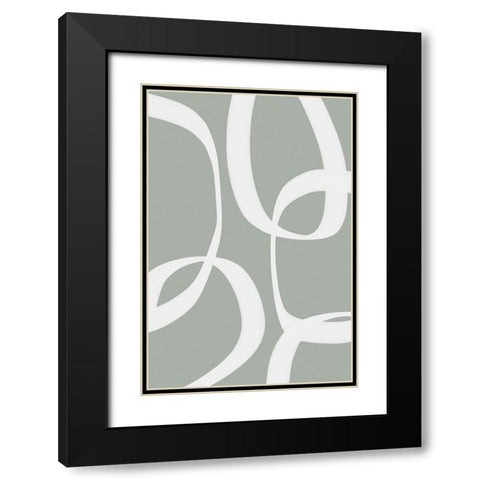 Paper Chain Gray Black Modern Wood Framed Art Print with Double Matting by Alpenglow Workshop