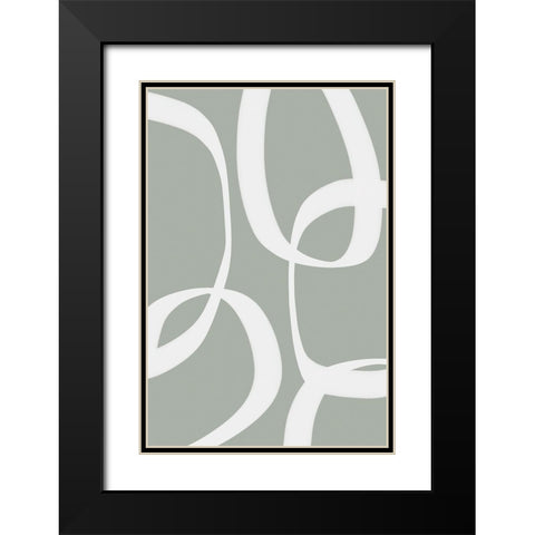 Paper Chain Gray Black Modern Wood Framed Art Print with Double Matting by Alpenglow Workshop