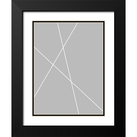 Pickup Sticks II Black Modern Wood Framed Art Print with Double Matting by Alpenglow Workshop
