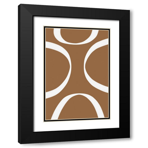 Semi Circles Black Modern Wood Framed Art Print with Double Matting by Alpenglow Workshop