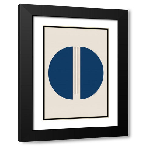 Semicircles and Lines Black Modern Wood Framed Art Print with Double Matting by Alpenglow Workshop