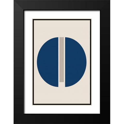 Semicircles and Lines Black Modern Wood Framed Art Print with Double Matting by Alpenglow Workshop